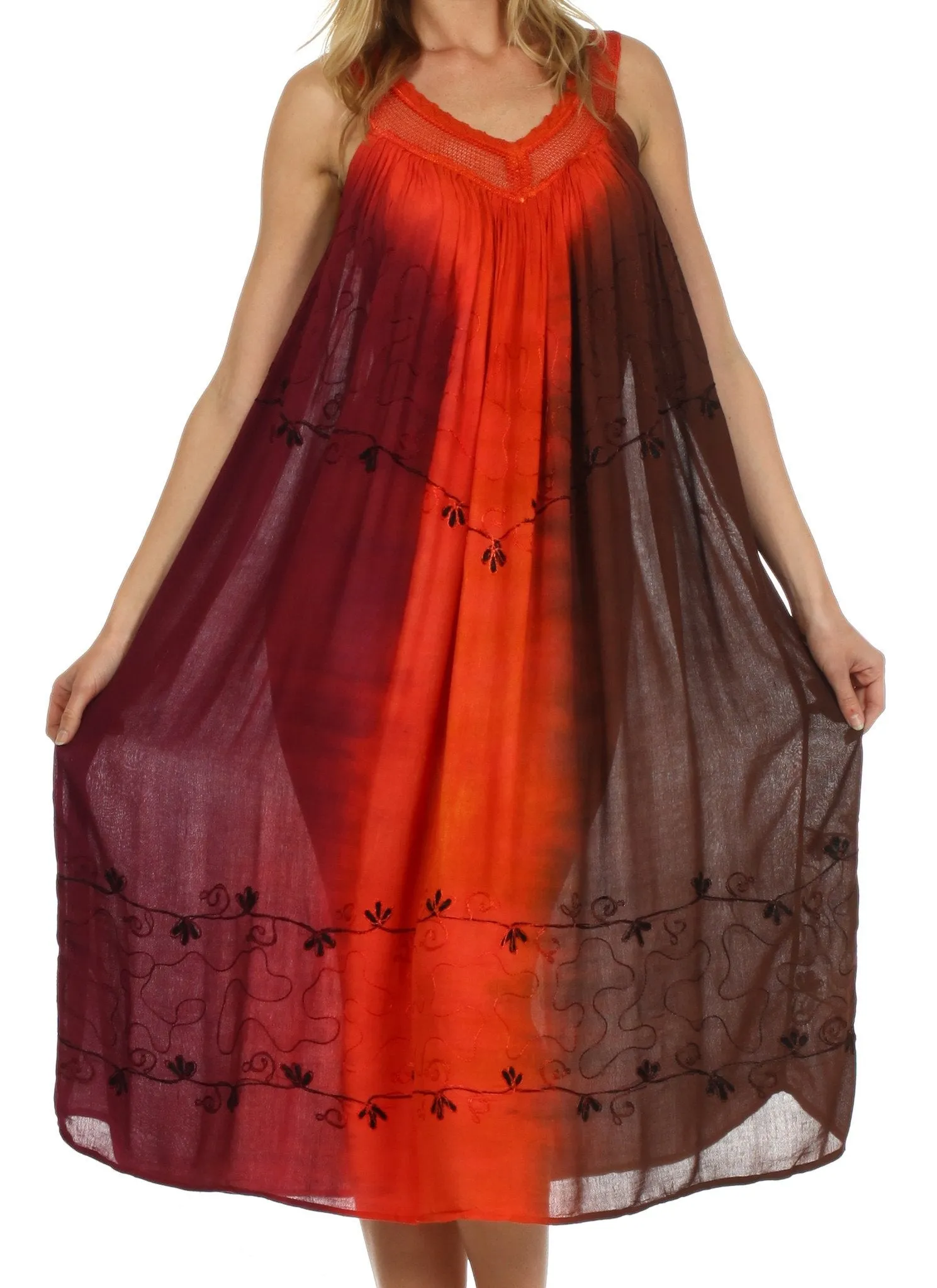 Sakkas Breezy Tri-Color Caftan Dress / Cover Up