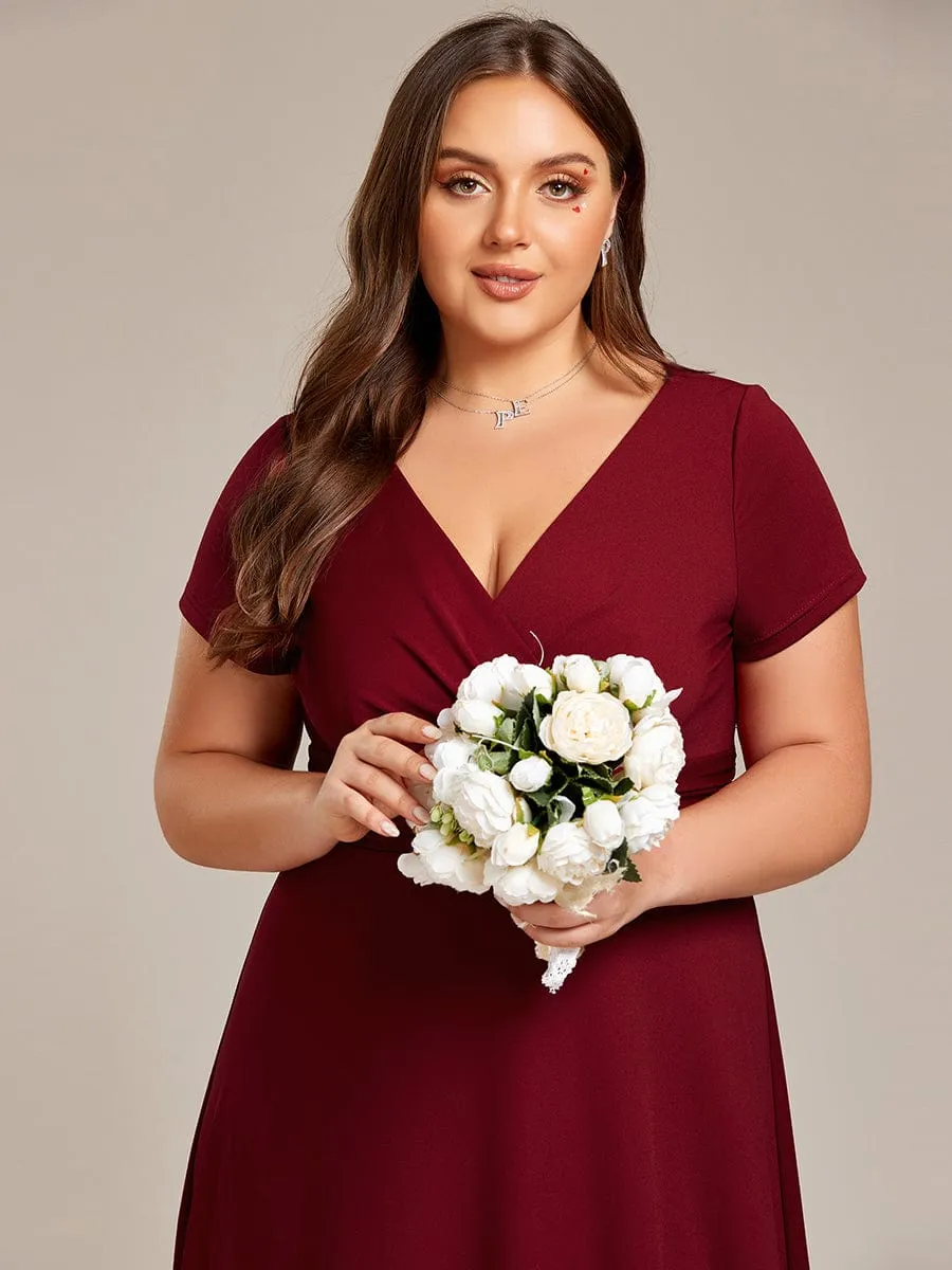 Simple Pleated Empire Waist A-Line Bridesmaid Dress