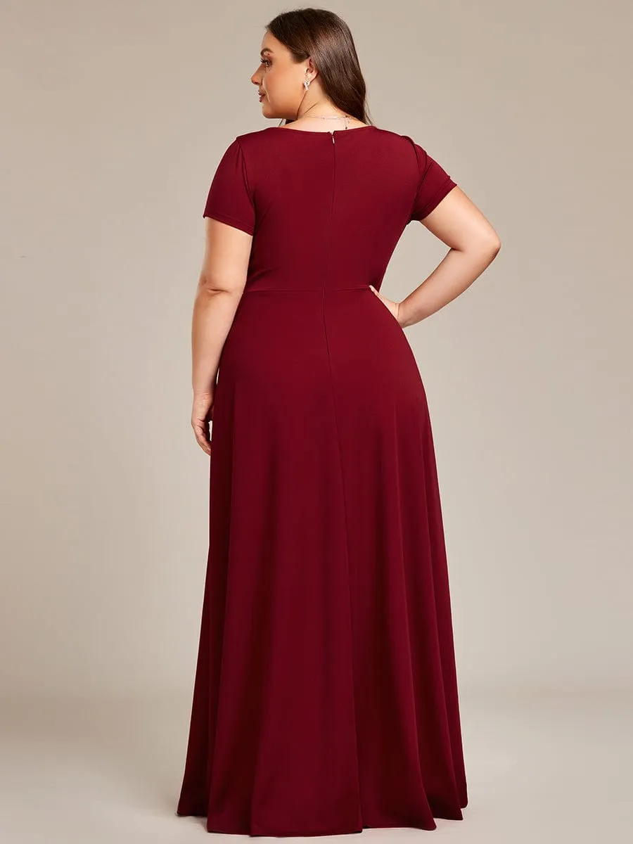 Simple Pleated Empire Waist A-Line Bridesmaid Dress