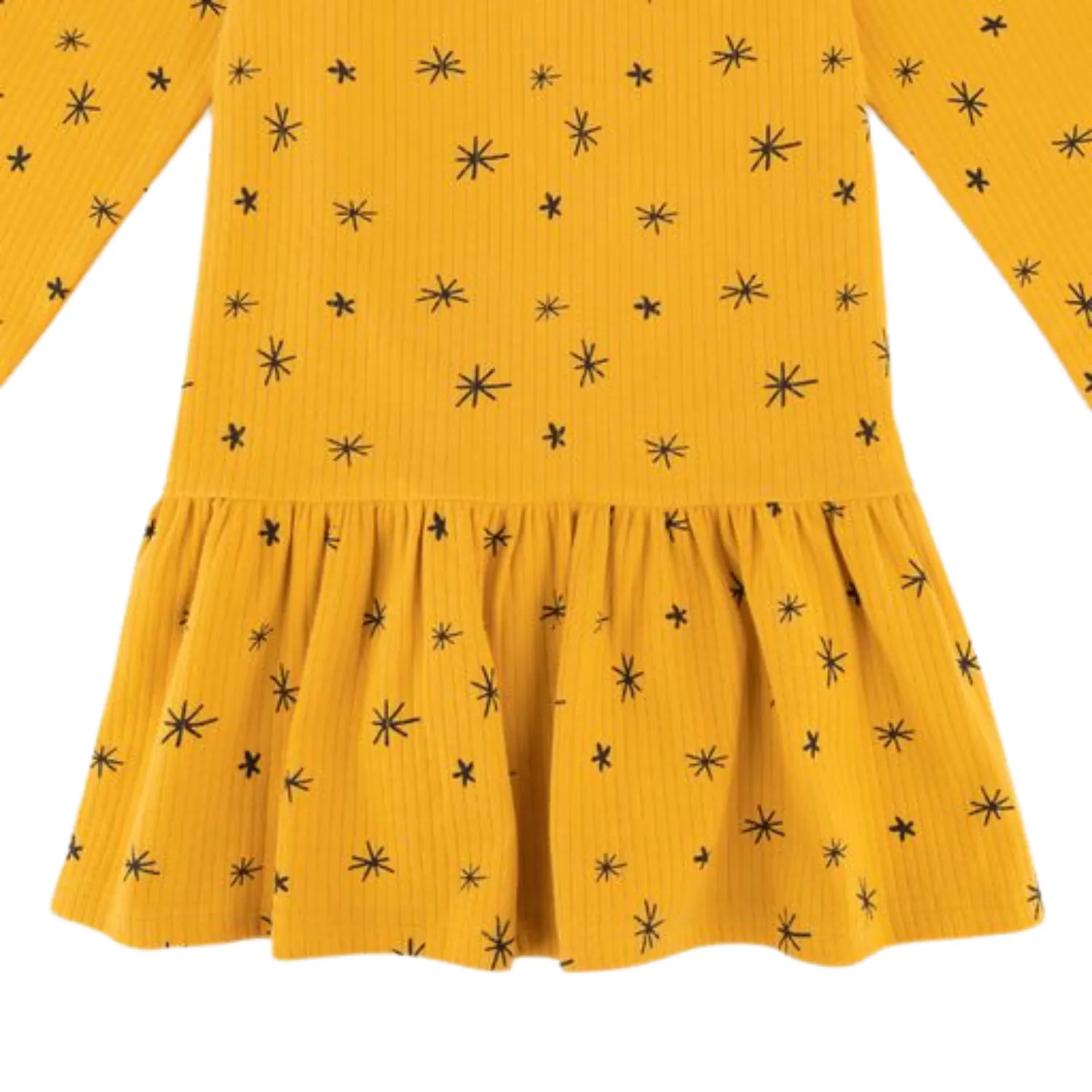 Stars LS Rib Dress, Golden Brown