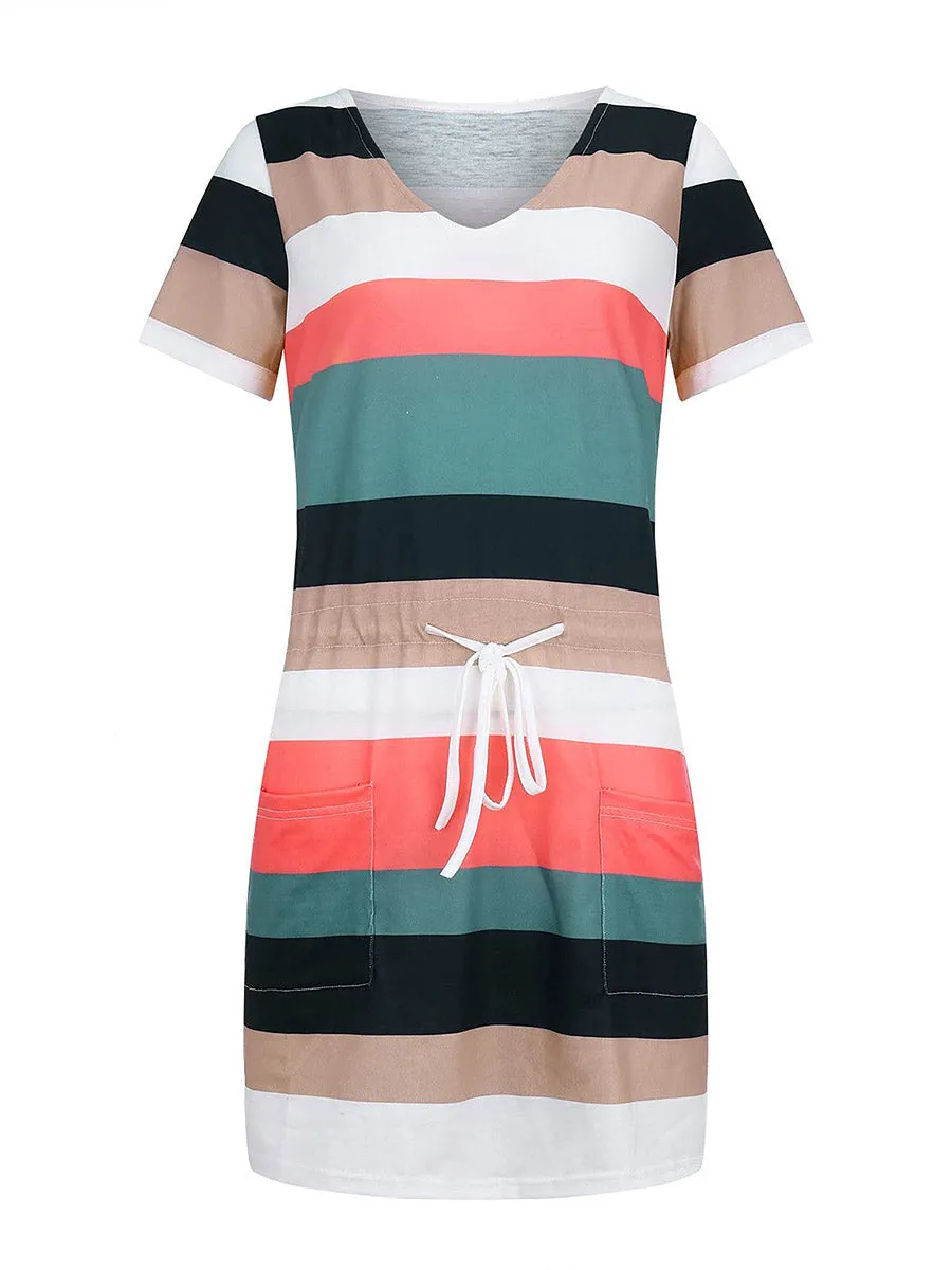 Striped Drawstring Dresses£¨6 colors£©