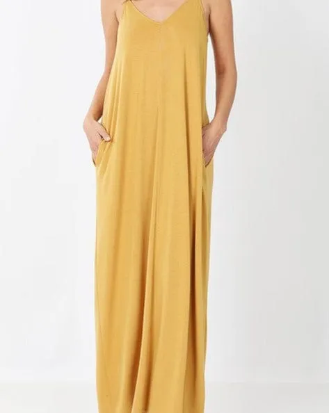 Summer Breeze Maxi Dress | LT Mustard-Curvy