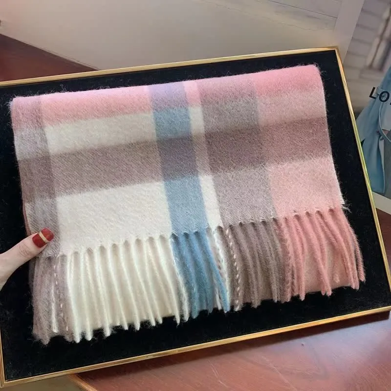 Unisex Cashmere Edinburgh Big Warm Plaid Scarf