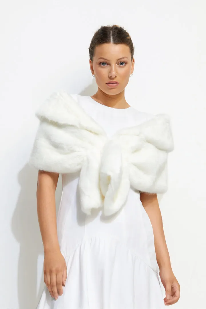 UNREAL FUR Champagne Wrap Fur Stole (Ivory)