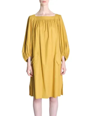 Yves Saint Laurent Rive Gauche Vintage Mustard Yellow Silk Mumu Dress